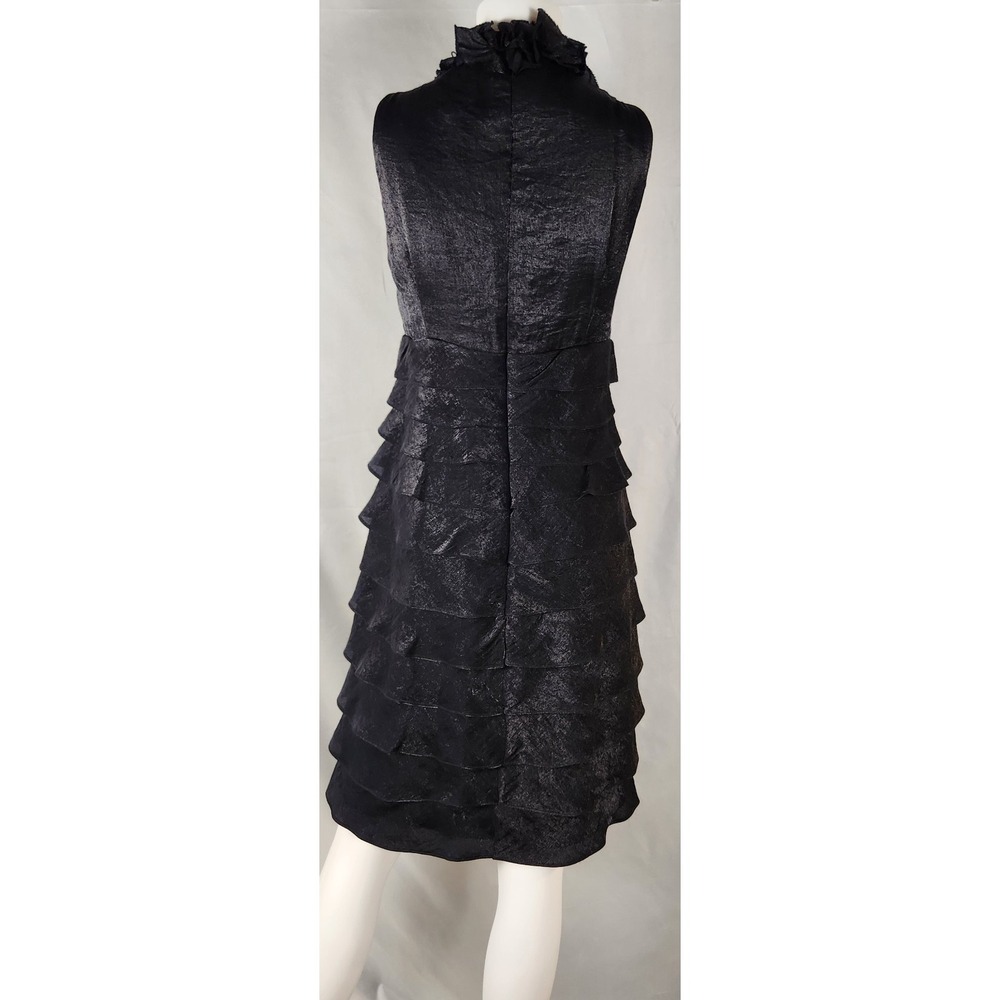 London Times Black Tiered Metallic Whimsygoth/Old-Money/Classic Glam Dress 10 - Picture 2 of 12